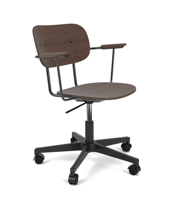 Audo Audo - Co Task Stoel Donker Eiken met armleuning, aluminium voet