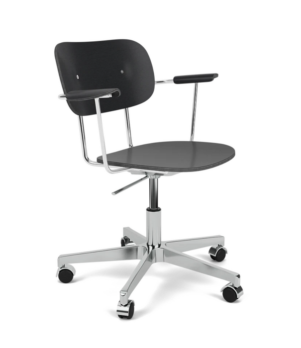 Audo Audo Co Task Armstoel zwart eiken, aluminium onderstel