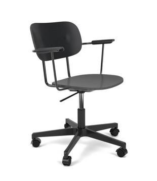 Audo Co Task Armstoel zwart eiken, aluminium onderstel