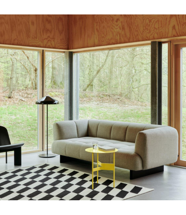 Hay  Hay Quilton Lift 3 seater Sofa Linara green 100, walnut base