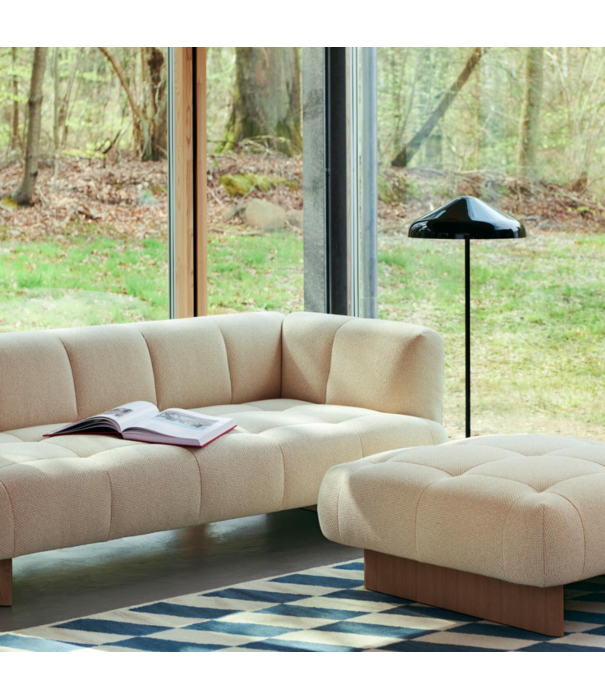 Hay  Hay Quilton Lift 3 seater Sofa Linara green 100, walnut base