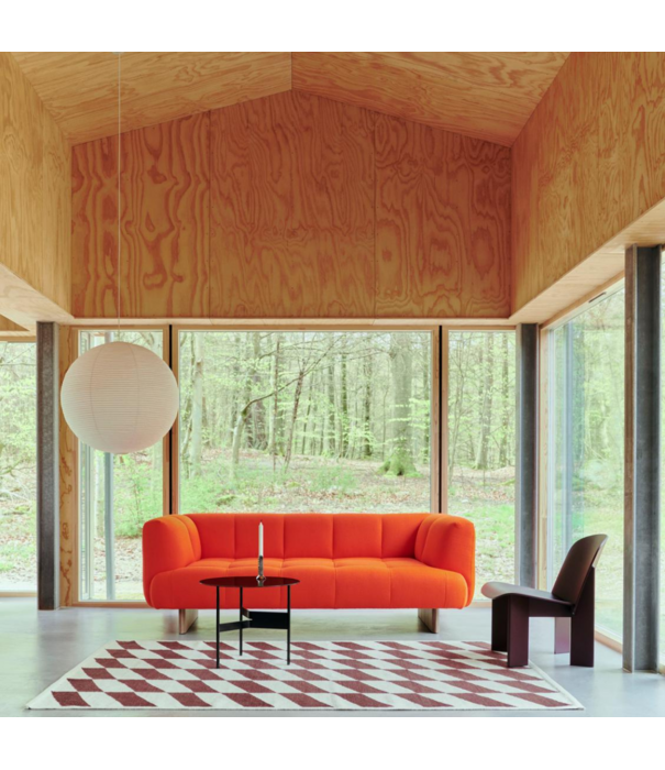 Hay  Hay Quilton Lift 3 seater Sofa Linara green 100, walnut base