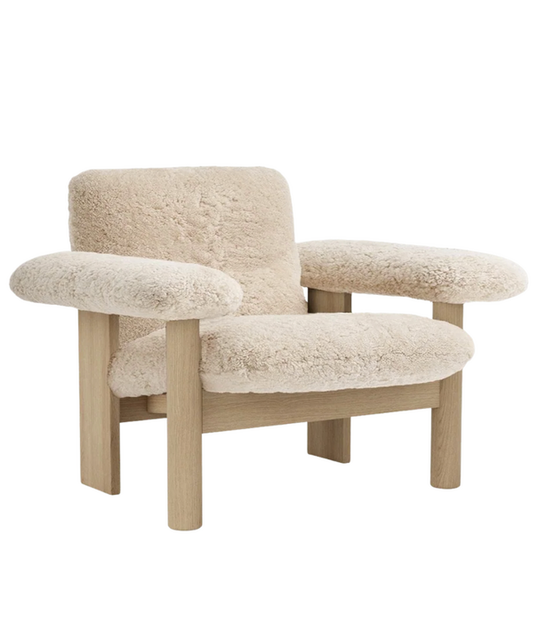 Audo Audo Brasilia Lounge Stoel, lage rug,  schapenvacht nature