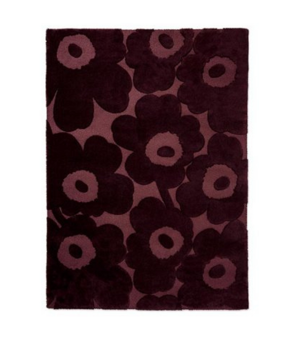 Marimekko Marimekko Unikko Wol Vloerkleed burgundy, tufted