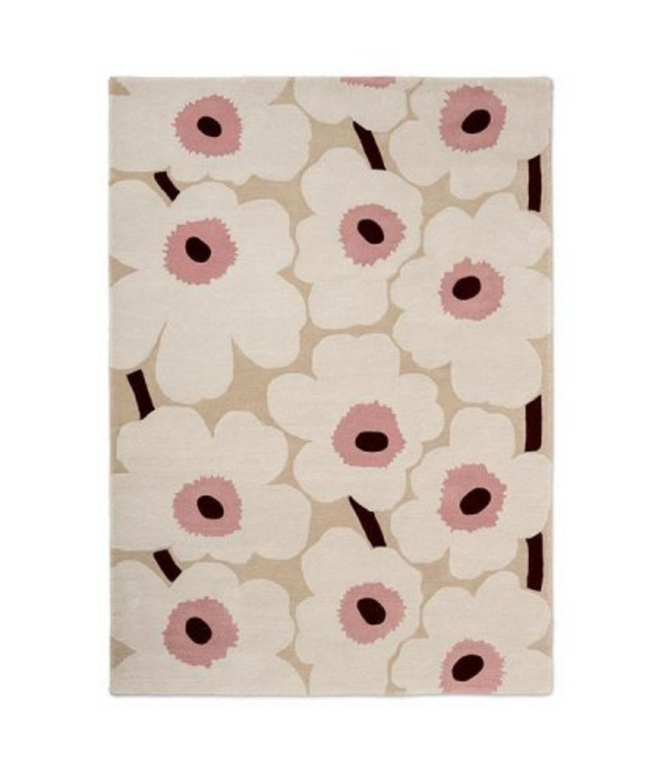 Marimekko Marimekko Unikko Wol Vloerkleed beige pink, handtufted