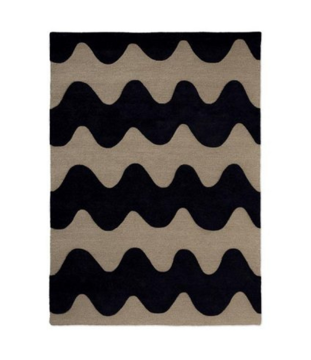Marimekko  Lokki Wool Rug black, handtufted