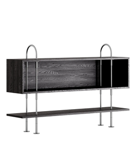 Gubi Keen 160 Shelving Unit RVS, shelf & Box