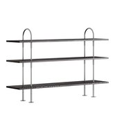 Gubi Keen 160 Shelving Unit RVS, essen fineer planken