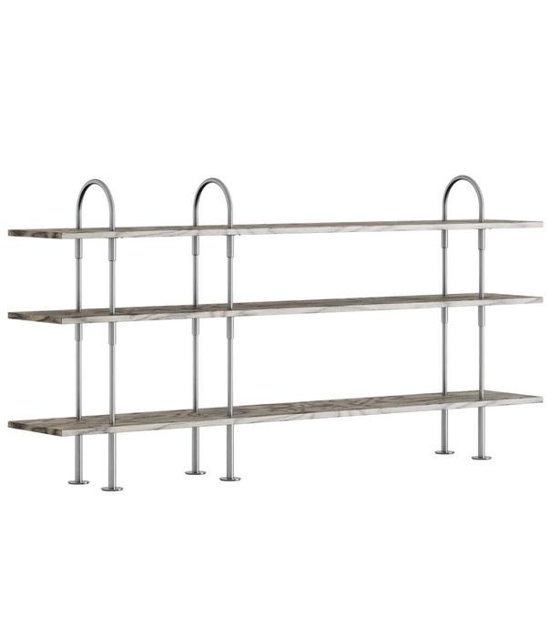 Gubi  Gubi Keen 208 Shelving Unit RVS, donker essen 3 legplanken