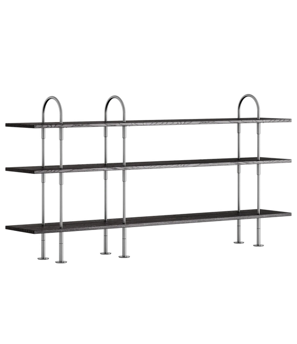 Gubi  Gubi Keen 208 Shelving Unit RVS, donker essen 3 legplanken