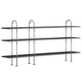 Gubi Keen 208 Shelving Unit RVS, donker essen 3 legplanken