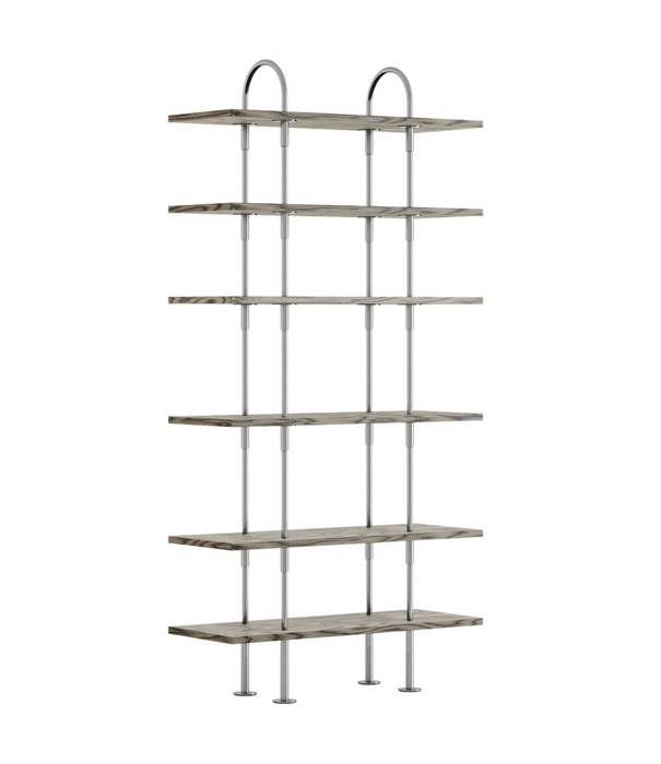 Gubi  Gubi Keen 96 Shelving Unit RVS, 6 legplanken