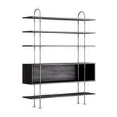 Gubi Keen 160 Shelving Unit stainless steel, dark ash 1 box, 4 shelves