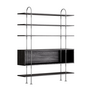 Gubi Keen 160 Shelving Unit RVS, donker essen 1 box, 4 legplanken