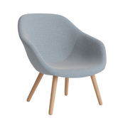 Hay AAL 82 Lounge stoel gestoffeerd, ronde houten poten