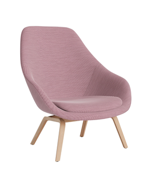Hay AAL 93 Lounge Chair high back, tapered wood base