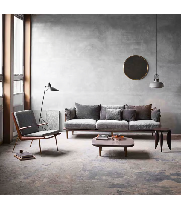 &Tradition &Tradition Boomerang HM2 lounge chair walnut, fabric Hallingdal