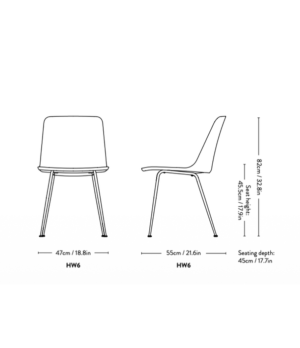 &Tradition Rely HW11 Dining Chair plastic, bronzed swivel base