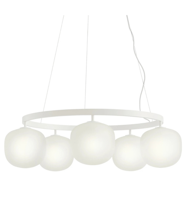 Muuto Rime Chandelier, gezandstraald glas