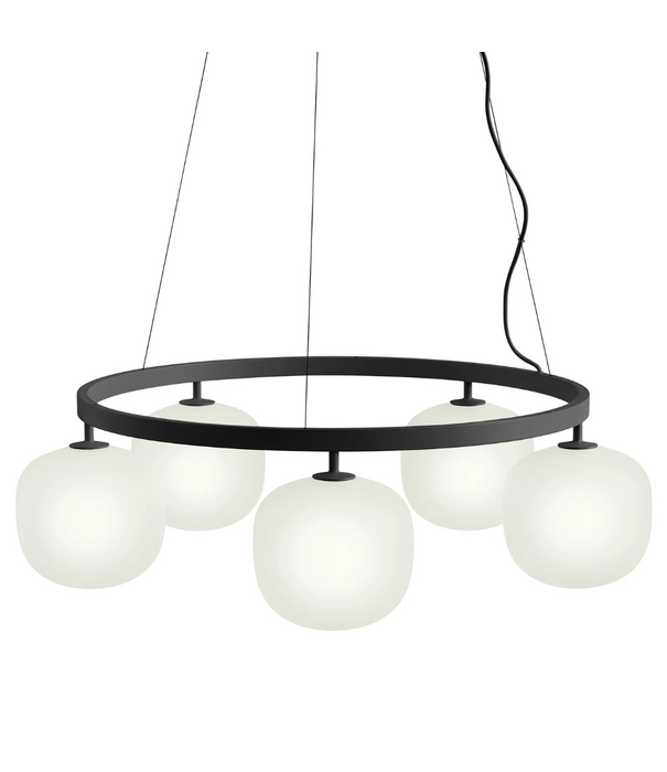 Muuto Rime Chandelier, sandblasted glass