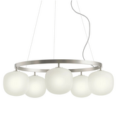 Rime Chandelier, sandblasted glass