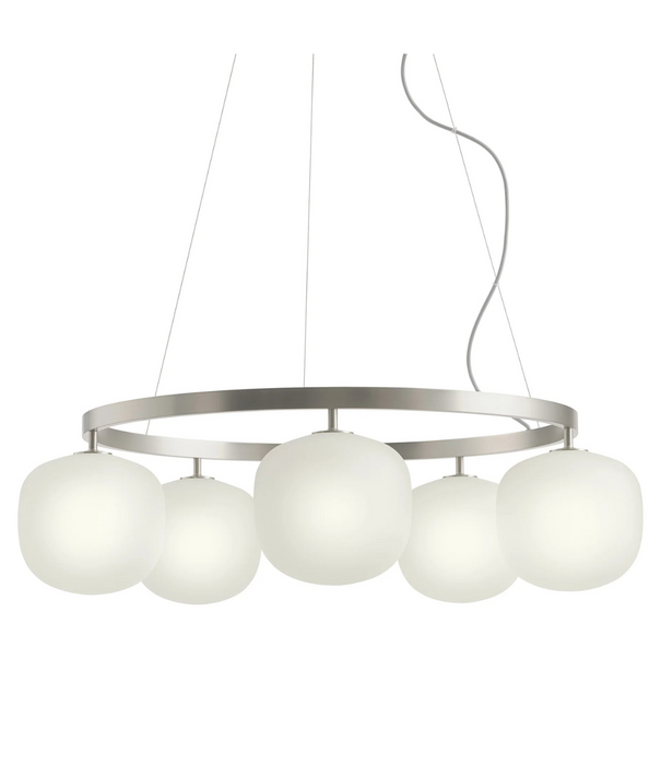 Muuto Rime Chandelier, sandblasted glass