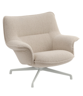 Muuto Doze Lounge Chair Low Back Hearth 7 sand, grey swivel base