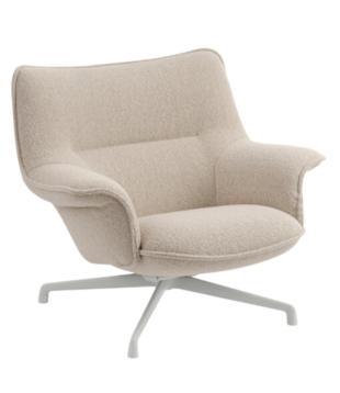 Muuto Doze Lounge Chair Low Back Hearth 7 sand, grey swivel base