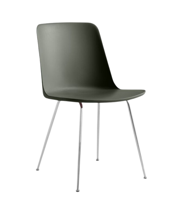 &Tradition Rely HW6 Eetkamerstoel, chroom stalen poten
