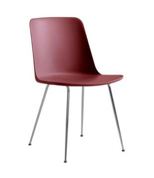 &Tradition Rely HW6 Eetkamerstoel, chroom stalen poten