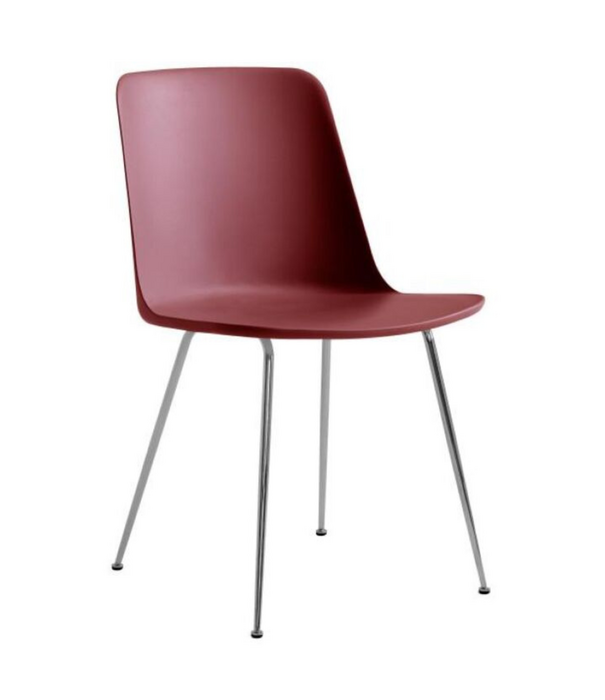 &Tradition Rely HW6 Eetkamerstoel, chroom stalen poten