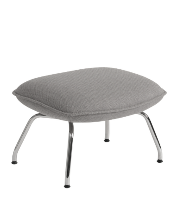 Muuto Doze Lounge Chair Re-wool 128 grey, chrome