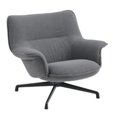 Muuto Doze Lounge Stoel Low Back Ocean 80 grey, black swivel