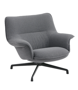 Muuto Doze Lounge Chair Low Back Ocean 80 grey, black swivel