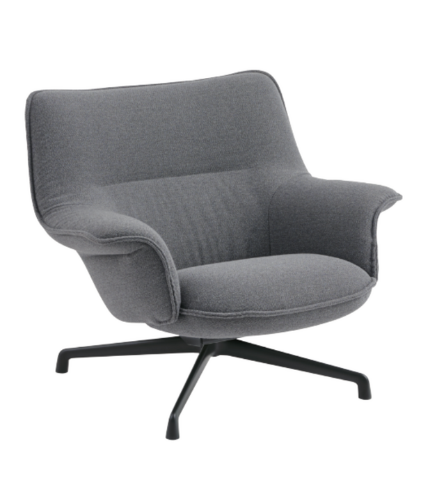 Muuto Muuto Doze Lounge Chair Low Back Ocean 80 grey, black swivel