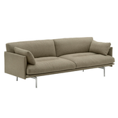 Muuto Outline Soft 2 seater Sofa Clay 15 green, polished aluminium