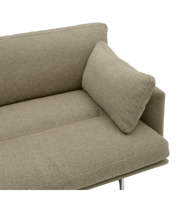 Muuto Muuto Outline Soft 2 zits Bank Clay 12 ecru / grey , zwart onderstel