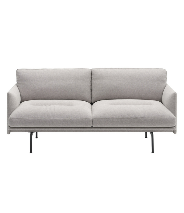 Muuto Muuto Outline Soft 2 seater Sofa Clay 12 ecru / grey, black base