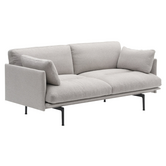 Muuto Outline Soft 2 seater Sofa Clay 12 ecru / grey, black base