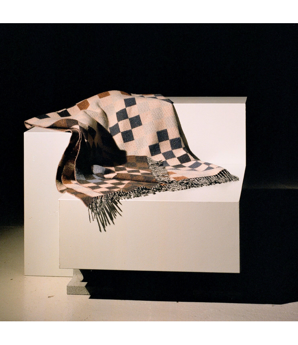 Raawii Patch Blanket saffron/blue/white