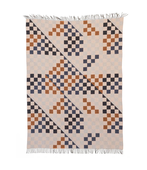 Raawii Patch Blanket saffron/blue/white