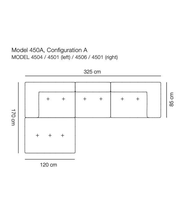 Fredericia  Model 450A Delphi Elements Sofa, configuration A, Keiga 242 grey beige