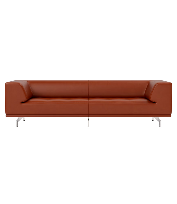 Fredericia  Model 4511, Delphi 3-zits Bank, geborsteld aluminium onderstel 240cm