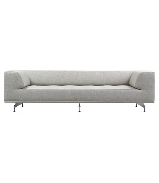 Fredericia Delphi 3-seater Sofa, brushed aluminium base 240cm