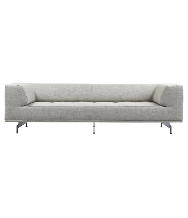 Fredericia  Fredericia Delphi 3-zits Bank, geborsteld aluminium onderstel 240cm