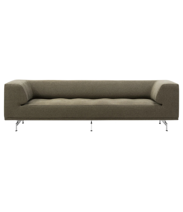 Fredericia  Model 4511, Delphi 3-zits Bank, geborsteld aluminium onderstel 240cm