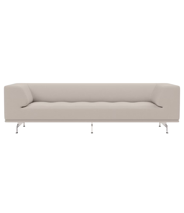 Fredericia  Model 4511, Delphi 3-zits Bank, geborsteld aluminium onderstel 240cm