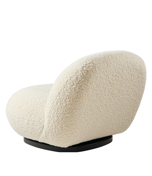 Gubi  Gubi Pacha Lounge Chair Dedar Artimidor 001 cream,  black base