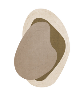 Layered Lozza  Wol Vloerkleed Olive