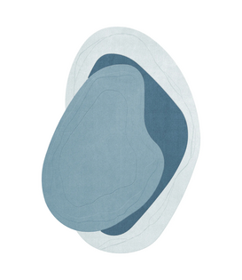 Layered Lozza  Wool Rug Teal